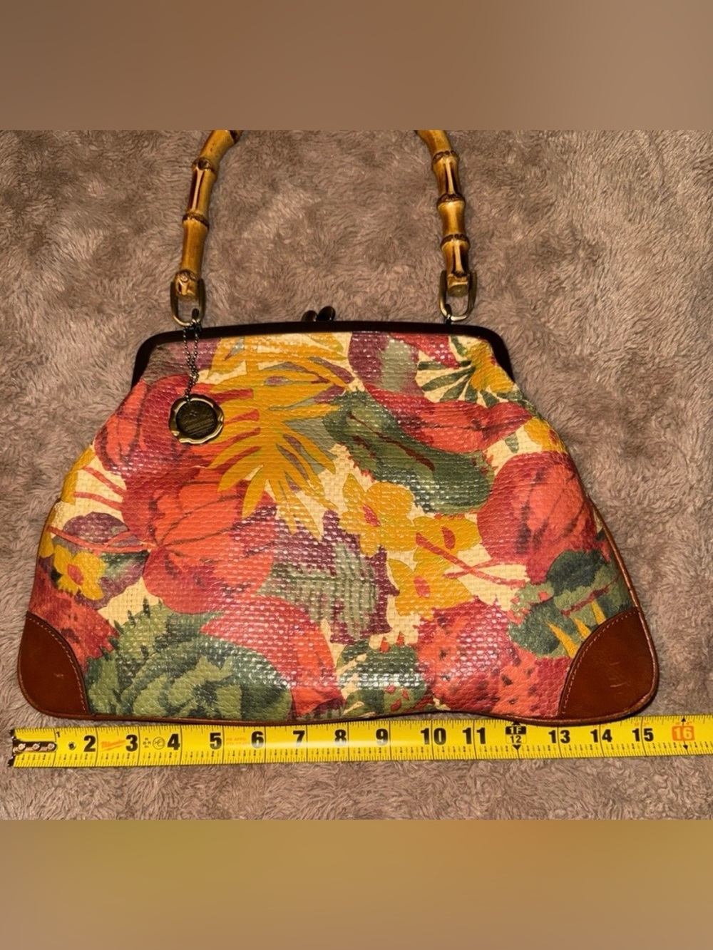 Patricia Nash Vintage-Inspired Bamboo Handle Floral Frame Satchel - Multicolor - Picture 7 of 16